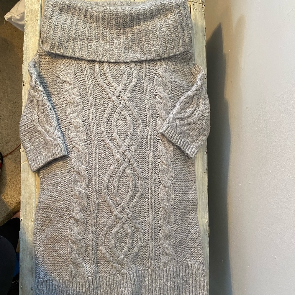 Cowl neck sweater dress